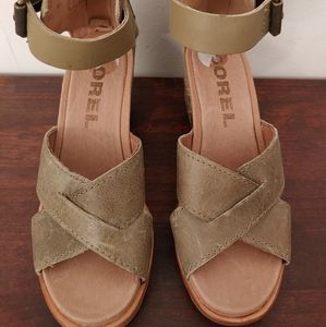 Sorel Olive and Tan Women Sandals